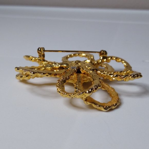 Vintage Large Metal Flower Brooch - Picture 11 of 15